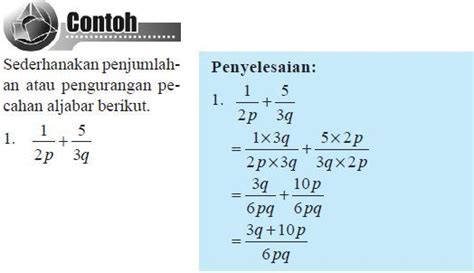 Penjumlahan Dan Pengurangan Pecahan Aljabar - Riset