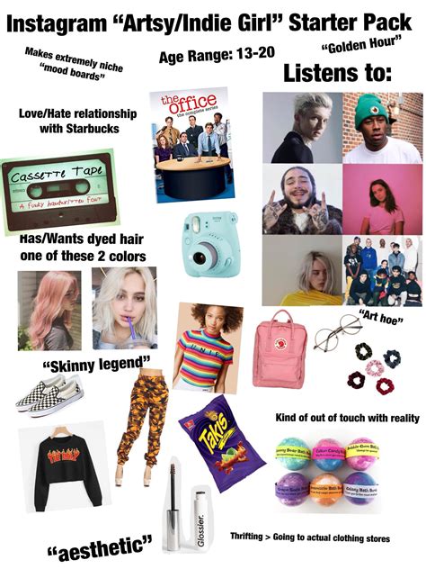 Instagram Artsy Indie Girl Starter Pack R Starterpacks