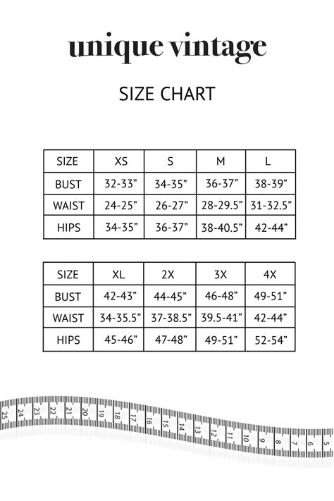 Vintage Clothing Size Chart – The Urban Decor