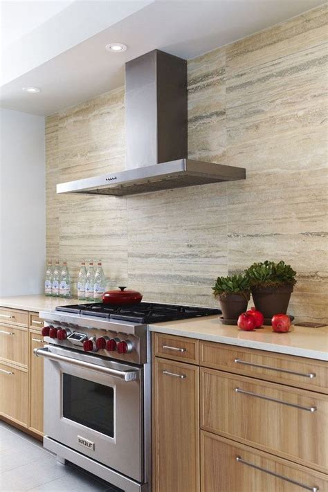 Travertine tile backsplash ideas in exclusive kitchen designs