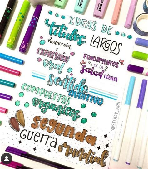 Apuntes Bonitos Sin Lettering Largos Bullet Journal Lettering Ideas