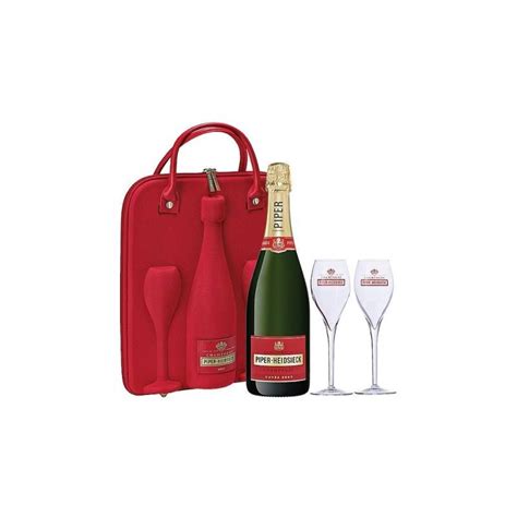 Champagne Aoc Cuvee Brut Travel Flute Gift Set Piper Heidsieck Astucciato