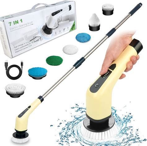 Electric Spin Scrubber Shower Cordless Cleaning Brush With 7