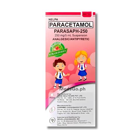 PARASAPH 250 Paracetamol 250mg 5mL Suspension 60mL Price In The