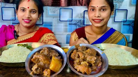 Todays Eating Rice With🔥🔥desi Chicken Curry Vegetable Fry Bengali Food