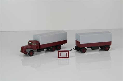 VK Modelle Scania 111 Lkw Hauber mit Anhänger - rotbraun/grau Nr. 77006 ...