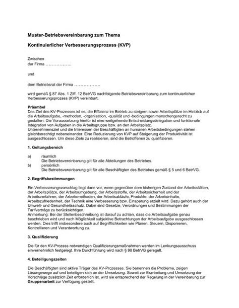 Muster Betriebsvereinbarung Als PDF BR WIKI