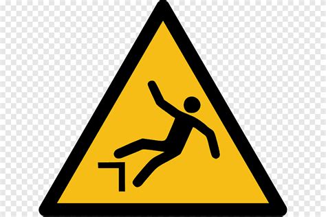 Falling Hazard Symbol Fall Protection Warning Sign Gilt Angle Text Png Pngegg