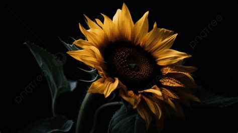 Sunflowers With Black Background