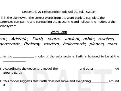 Geocentric vs. heliocentric models | Teaching Resources