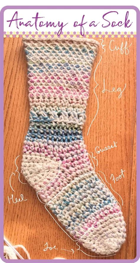 Anatomy Of A Sock Learn To Crochet Socks Complete Tutorial For