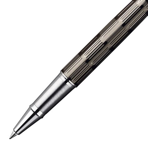 Parker IM Premium Twin Metal Chiselled CT Rollerball Pen In Cover