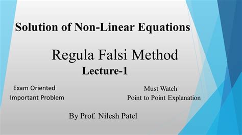 Regula Falsi Method False Position Method Youtube