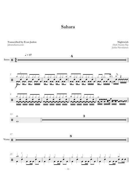 Amazon Nightwish Sahara Drum Sheet Music Jds Nightwish