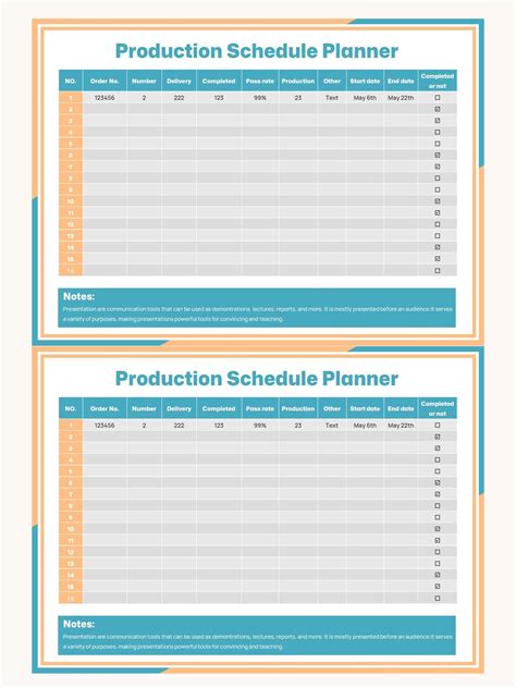 Word Of Production Schedule Planner Docx Wps Free Templates