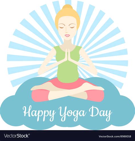 Happy yoga day Royalty Free Vector Image - VectorStock