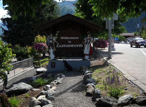 Leavenworth, WA. A very dog-friendly town! You can bring your dogs into many of the beer gardens ...