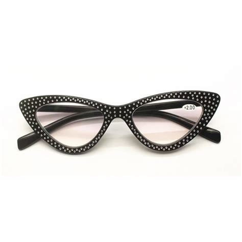 Noir Dioptrie Lunettes De Lecture Il De Chat Pour Femme