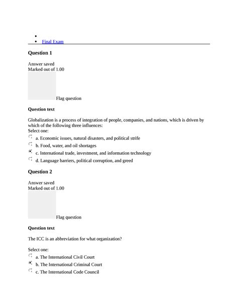 Final Exam Pols1503 Globalization Questions And Answers Final Exam