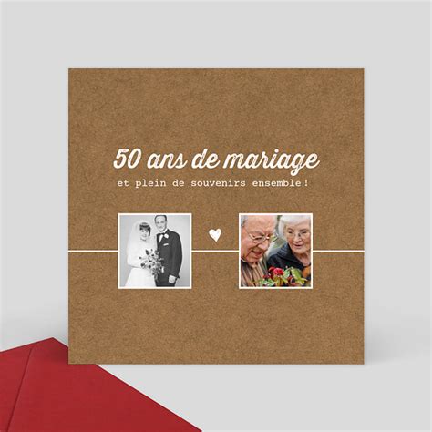 Invitation Anniversaire De Mariage Timeline Kraft Popcarte