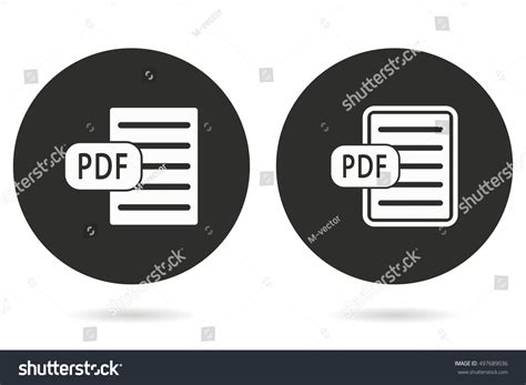 Pdf Vector Icon White Illustration Isolated Stock Vector (Royalty Free) 497689036 | Shutterstock