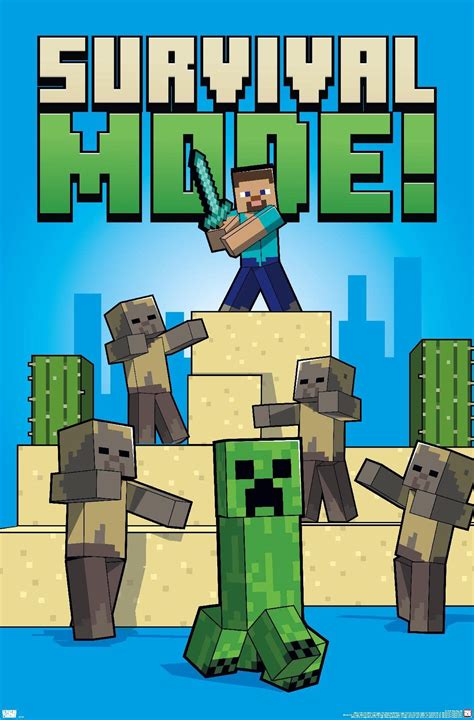 Trends International Minecraft Survival Mode Wall Poster In 2024