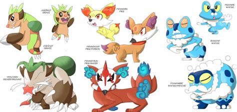 Pokemon X And Y Starters Evolutions By Rizegreymon22 Deviantart On