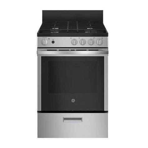 Ge 24 Gas Slide In Range With Removable Storage Drawer Stainless Steel