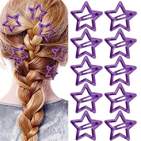 Amazon Star Snap Hair Clips S Deep Purple Stars Hair