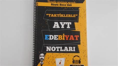 Rüştü Hoca Taktiklerle Ayt Edebiyat Notları Kitabı İncelemesi YouTube