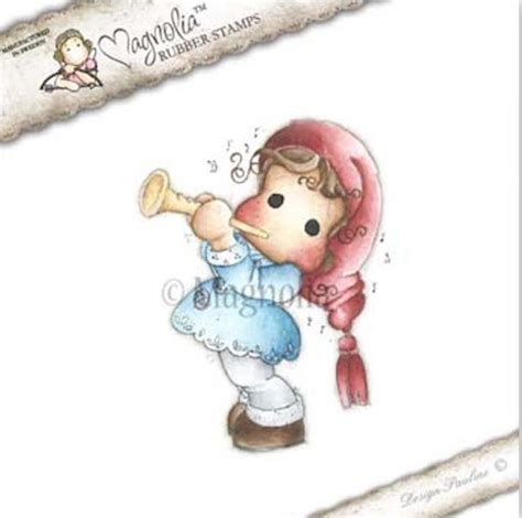 Magnolia Stamps Waiting For Christmas Tilda Wtih Trumpet The
