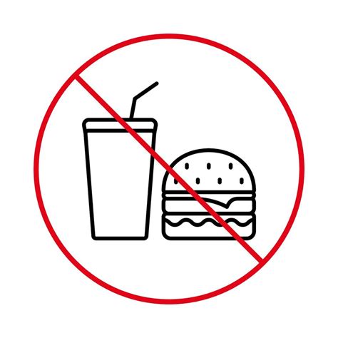 Prohibir La Comida Poco Saludable Prohibir El Pictograma De Cola De Hamburguesa De Comida