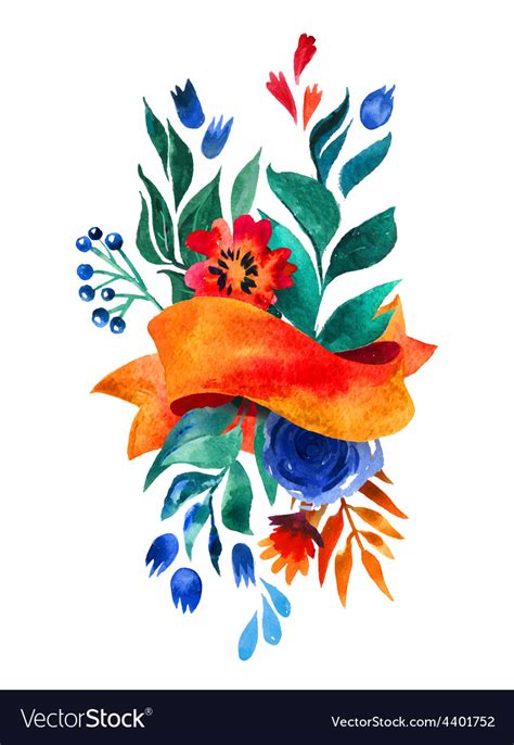 Beautiful Floral Greeting Card Bright Royalty Free Vector