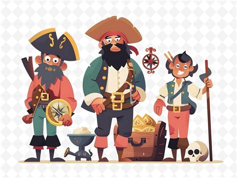 A group of people with a pirate and a pirate on their chest | Premium ...