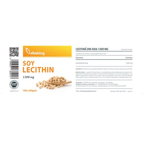 Lecitina Forte 1200 Mg 100 Capsule Gelatinoase Vitaking Farmacia