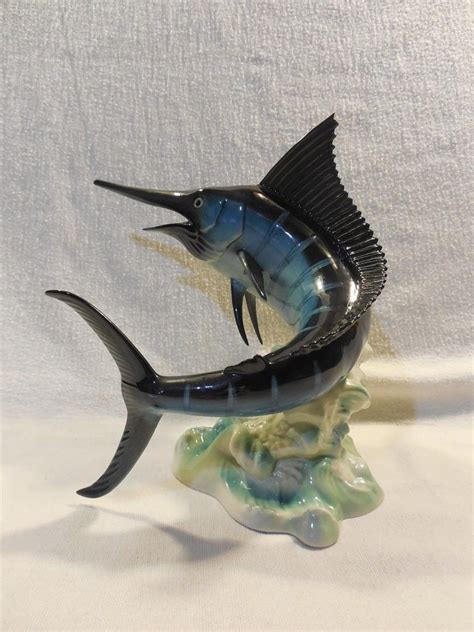 Vintage Goebel W Germany Blue Marlin Figurine Skrobek Stamped Chip To