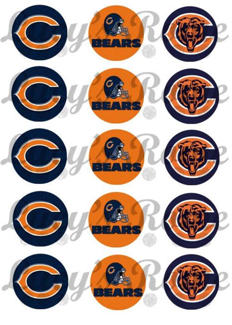 Chicago Bears Football Team Logo Stickers In Various Colors And Sizes