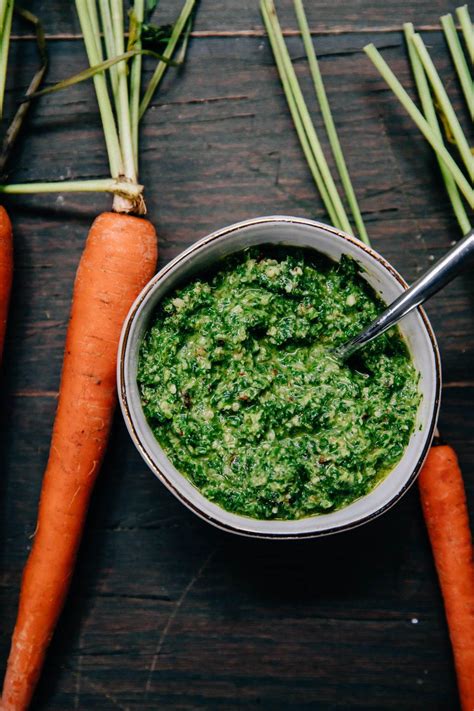Carrot Top Pesto Well And Full