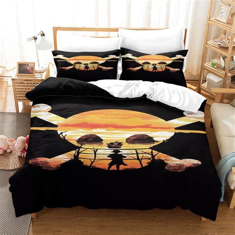 Anime One Piece Luffy 3pcs Duvet Cover And Pillow Cases Lightweight Cosplay Chopper Zoro Sanji For