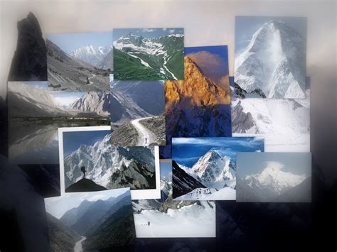 Reflecting Mirror Mountains Of Pakistan Collage Work