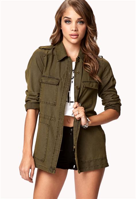 Lyst Forever 21 Utility Jacket In Green