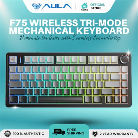 Aula F75 Wireless Tri Mode Mechanical Gaming Keyboard Gradient Grey