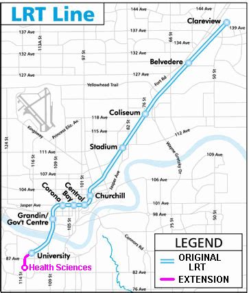 Edmonton LRT Route Map