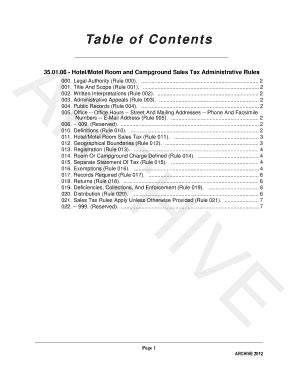 Fillable Online Adminrules Idaho Hotel Motel Room And Campground Sales