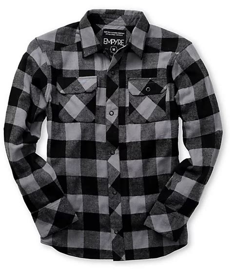 Empyre Boys Crazy Eight Black And Grey Flannel Shirt Zumiez