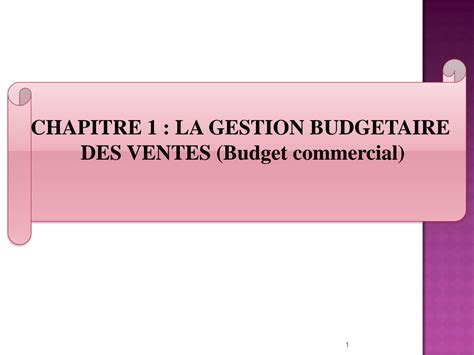 Solution Chapitre La Gestion Budgetaire Des Ventes Studypool