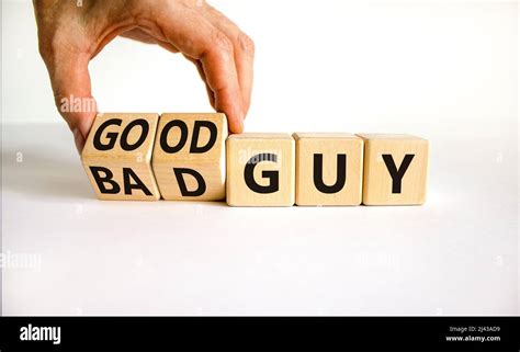 Good Or Bad Guy Symbol Businessman Turns Cubes And Changes Concept