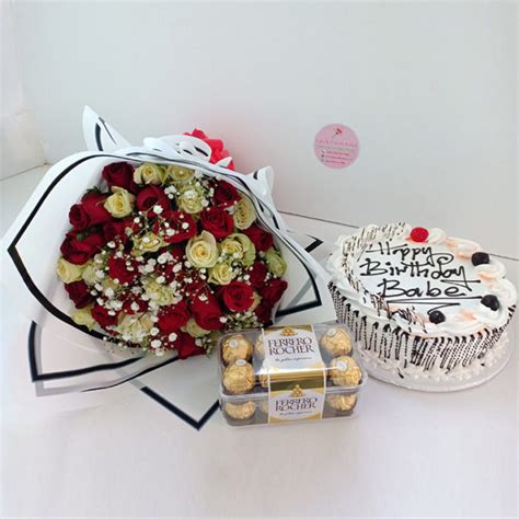 Roses Cake Ferrero Combo Gifts And Flowers Kenya Same Day Flower