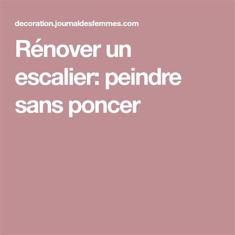 R Nover Un Escalier Peindre Sans Poncer