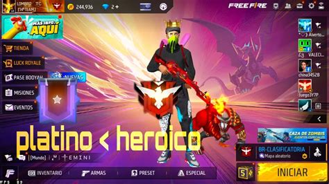 Subiendo De Platino A Heroico En Menos De Horas Garena Free Fire